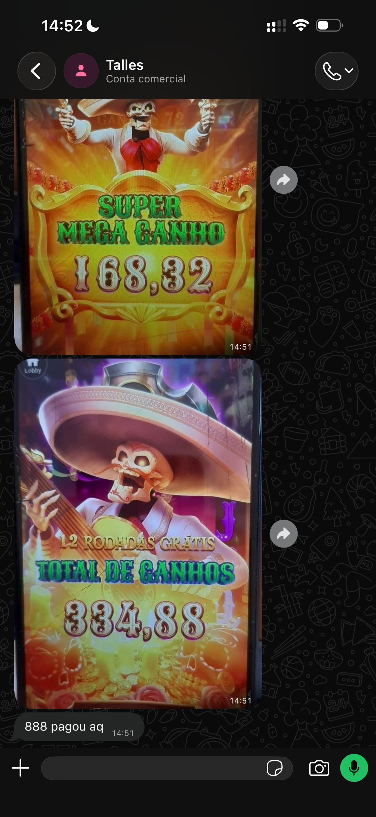 Feedback de membro no WhatsApp